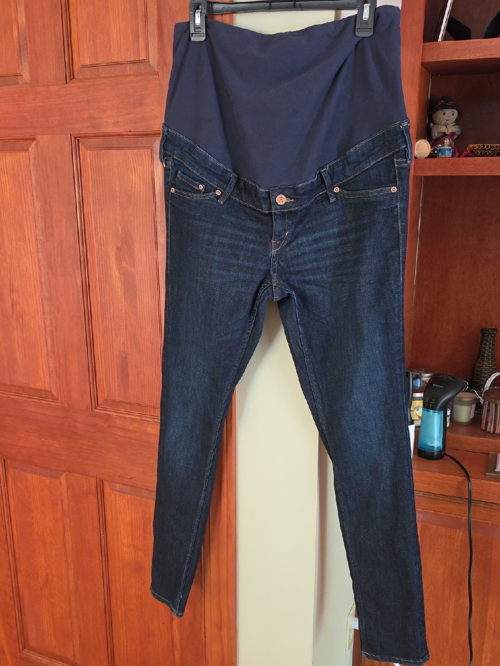 Dark Navy Maternity Skinny Jeans with Stretch Panel